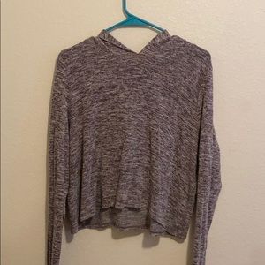Long sleeve crop top hoodie